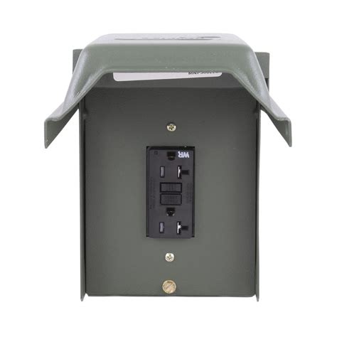 20 amp receptacle in a metal box|20 amp gfi receptacles exterior.